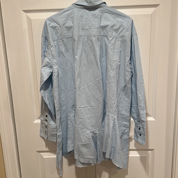 💗FREE PEOPLE We the Free Freya Poplin Tunic in Lake Life - Picture 7 of 8